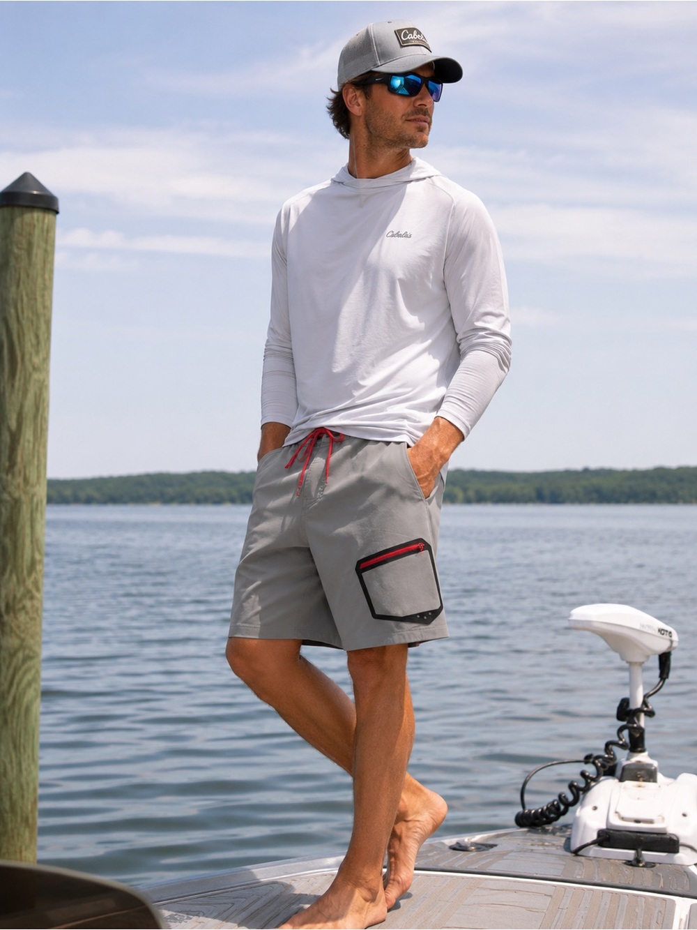 Guidewear by Cabela’s Men’s Gray Performance Board Shorts Size 36 Fishing Swim